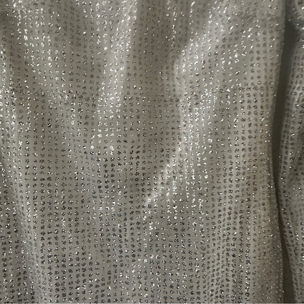 Superdown White Silver Glitter Sequin Long Sleeve… - image 4